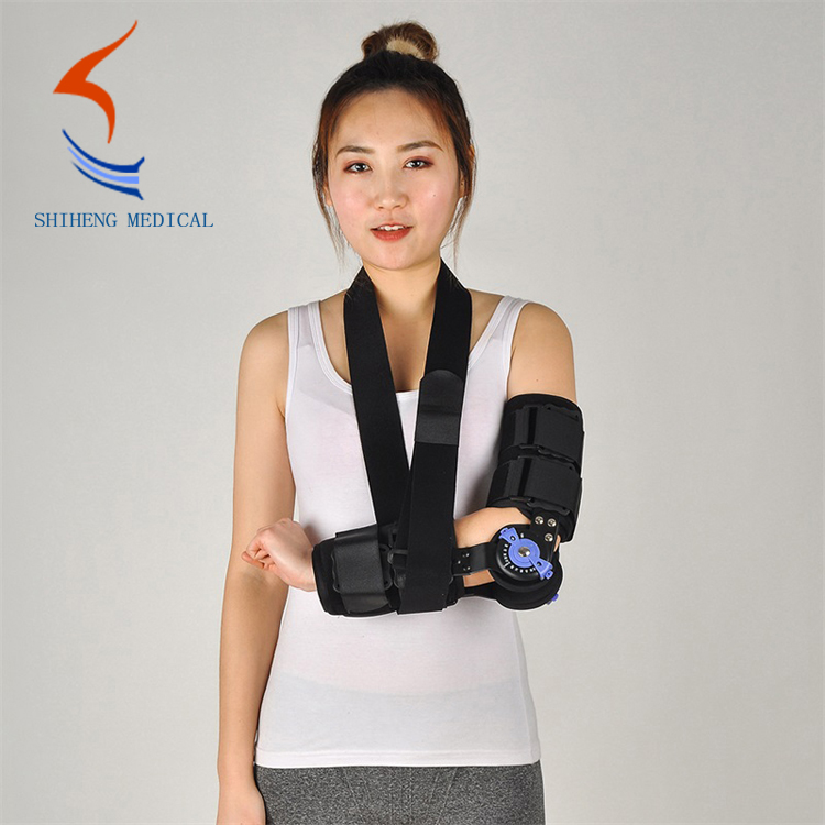 Adjustable elbow hinged brace support