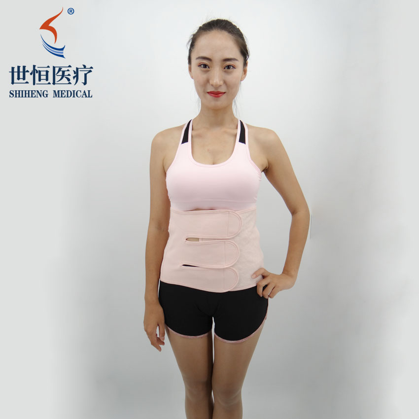 Three ear elastic abdominal belt